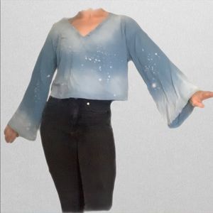 Joe’s Jeans Distressed Crop Bell Sleeve pullover